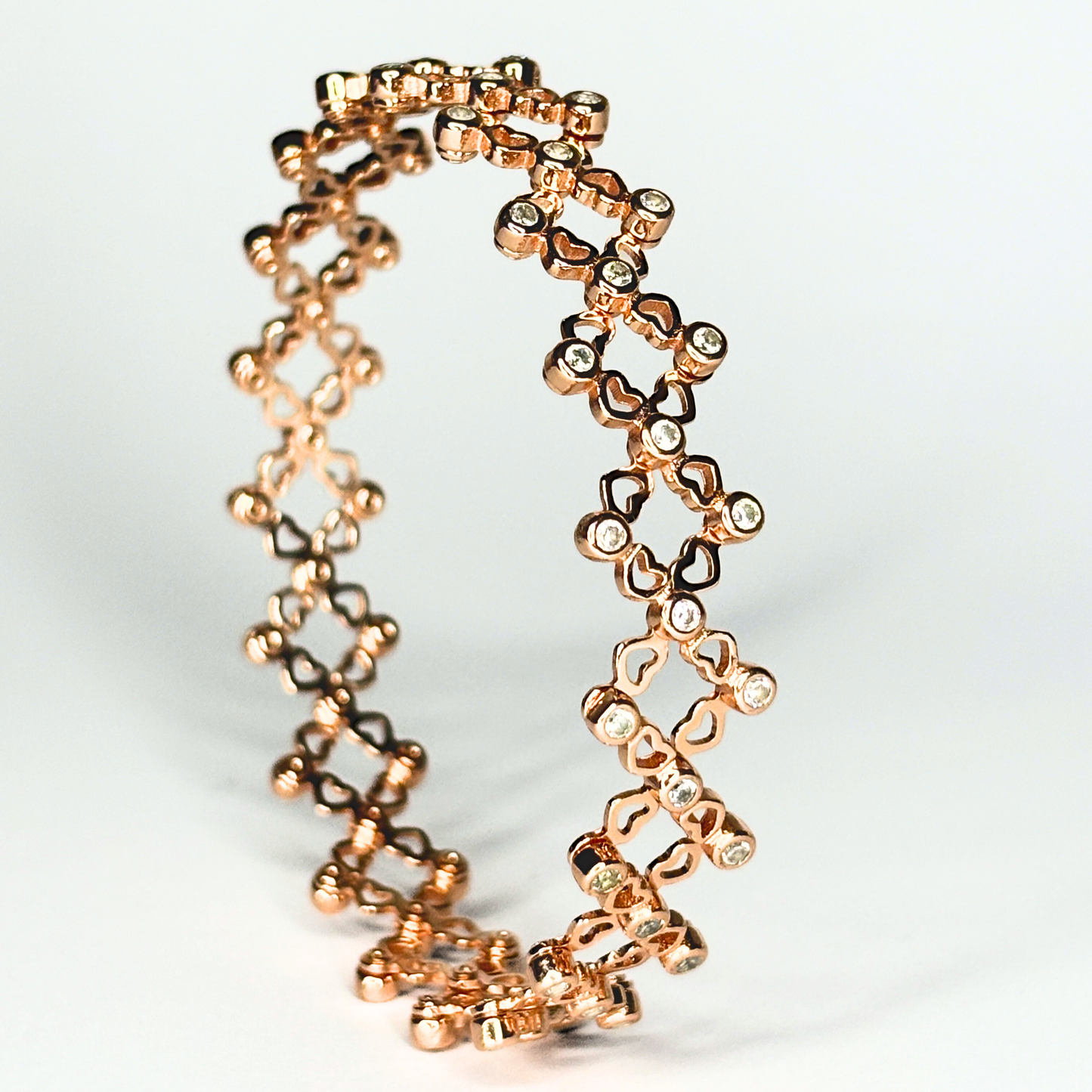 Rose Gold Kada & Ring Adjustable 2 in one