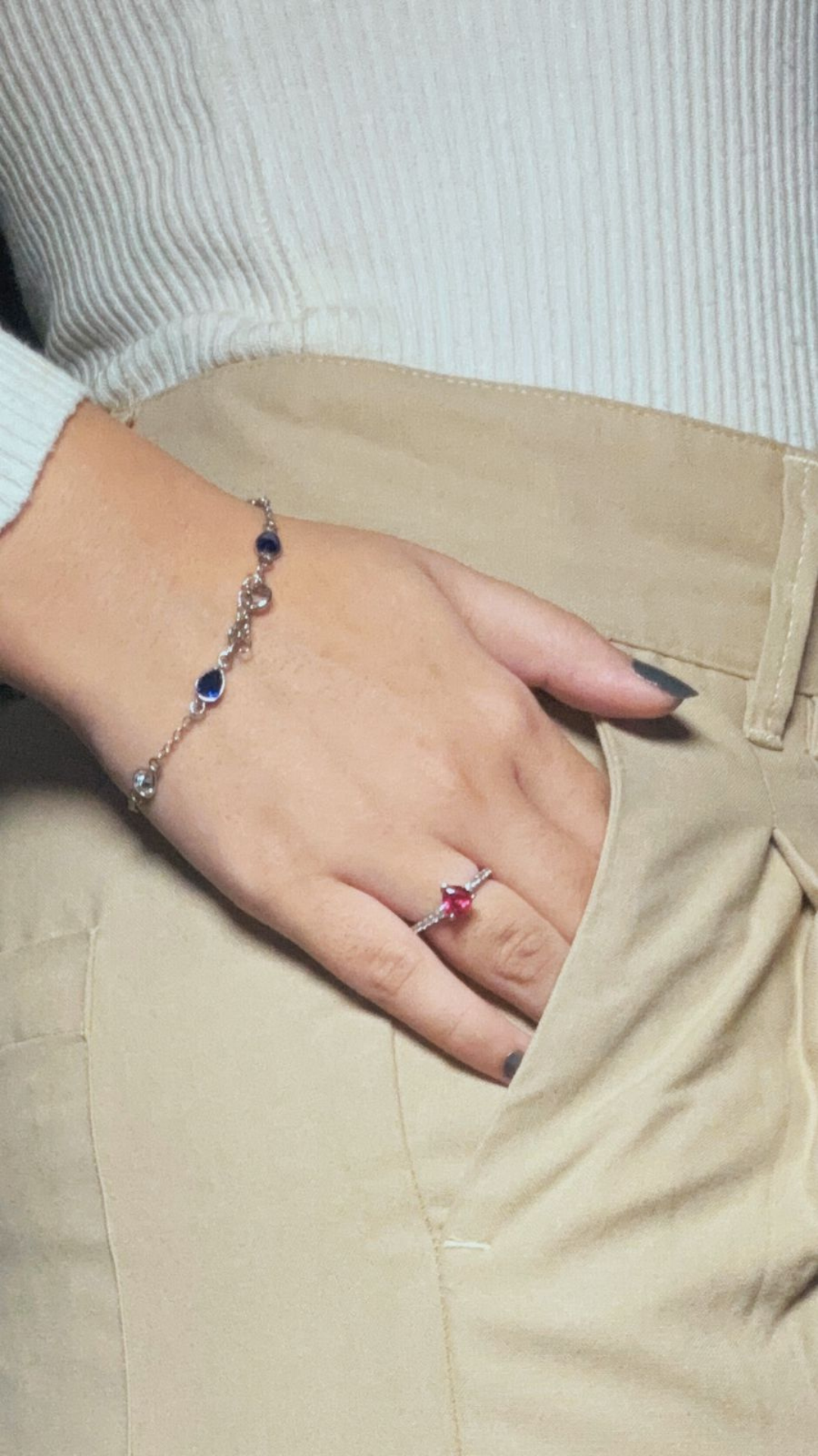Blue Drops Silver Bracelet