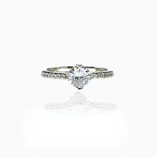 Classic Silver Solitaire Ring