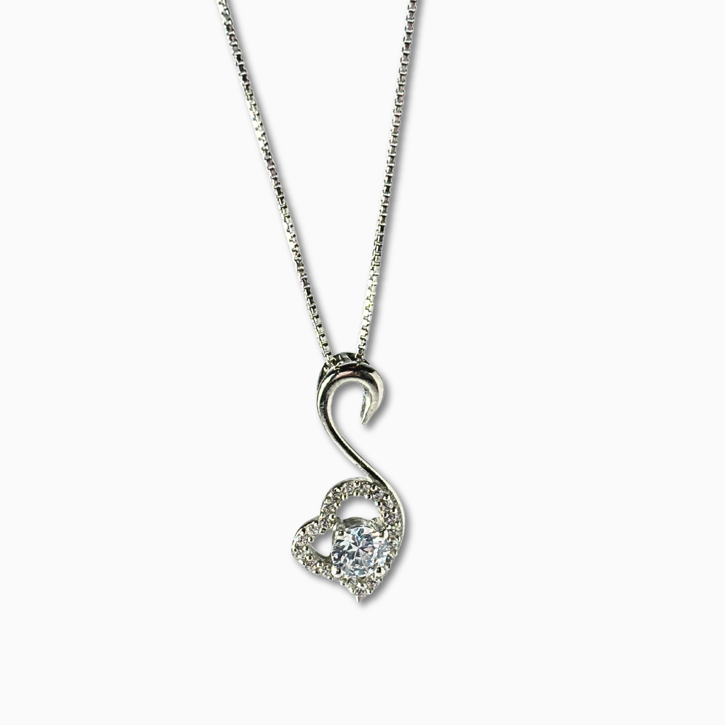 Silver Enchanted Heart love zircon pendant