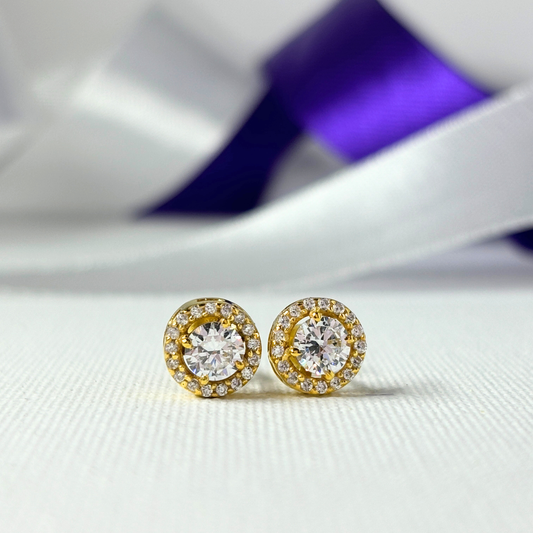 Gold Zircon Stud earrings