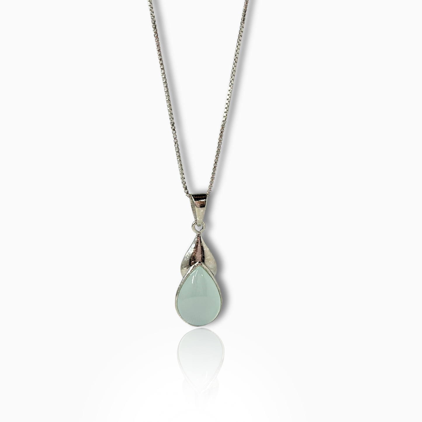 Silver Pearl Drop Pendant with Chain