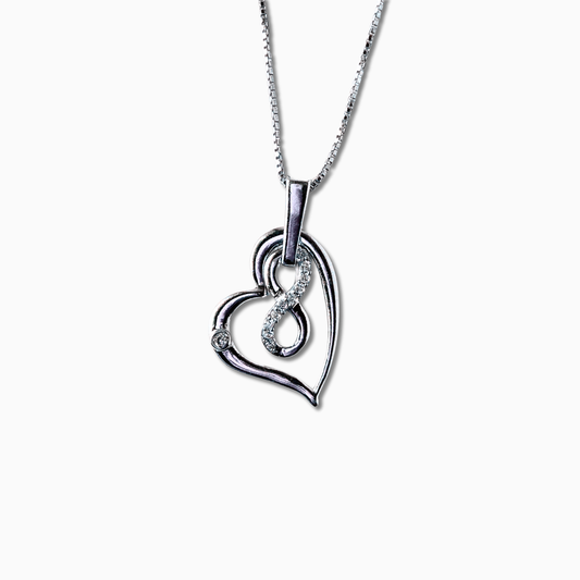 Silver Infinity Heart Pendant with chain
