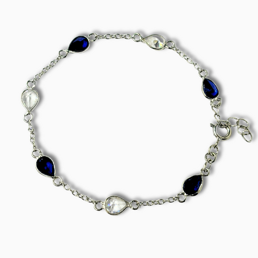 Blue Drops Silver Bracelet