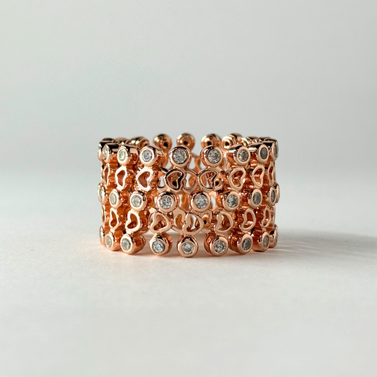 Rose Gold Kada & Ring Adjustable 2 in one