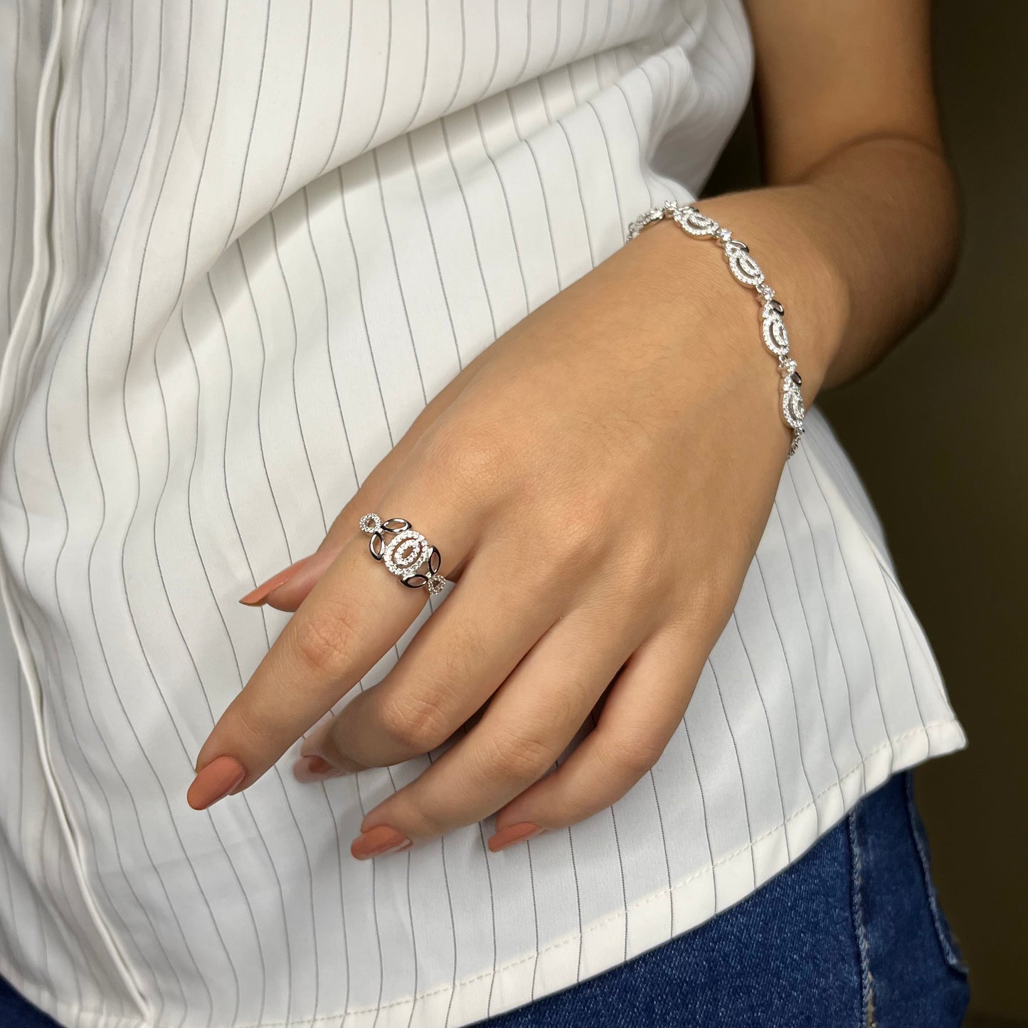 Silver Zirconia Diamond Set