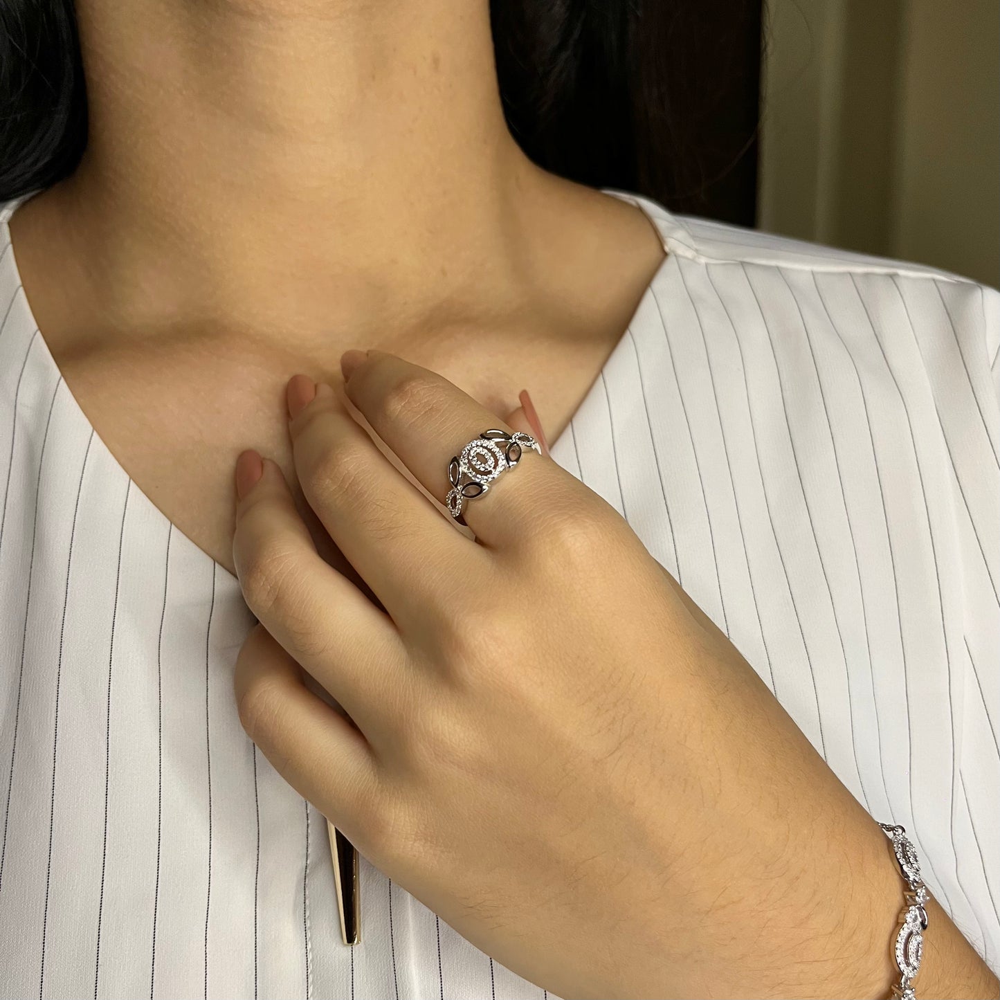 Silver Zirconia Diamond Set