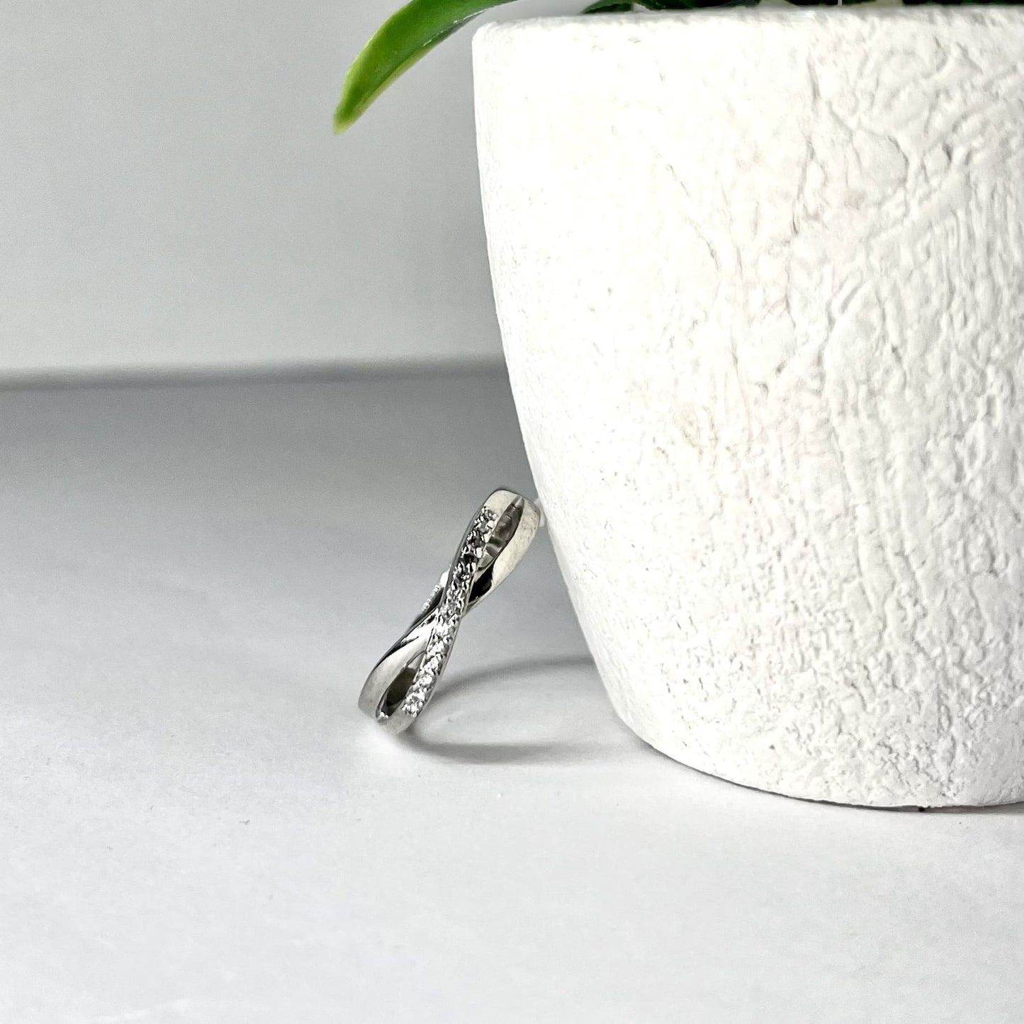 Silver Infinity Zirconia Ring