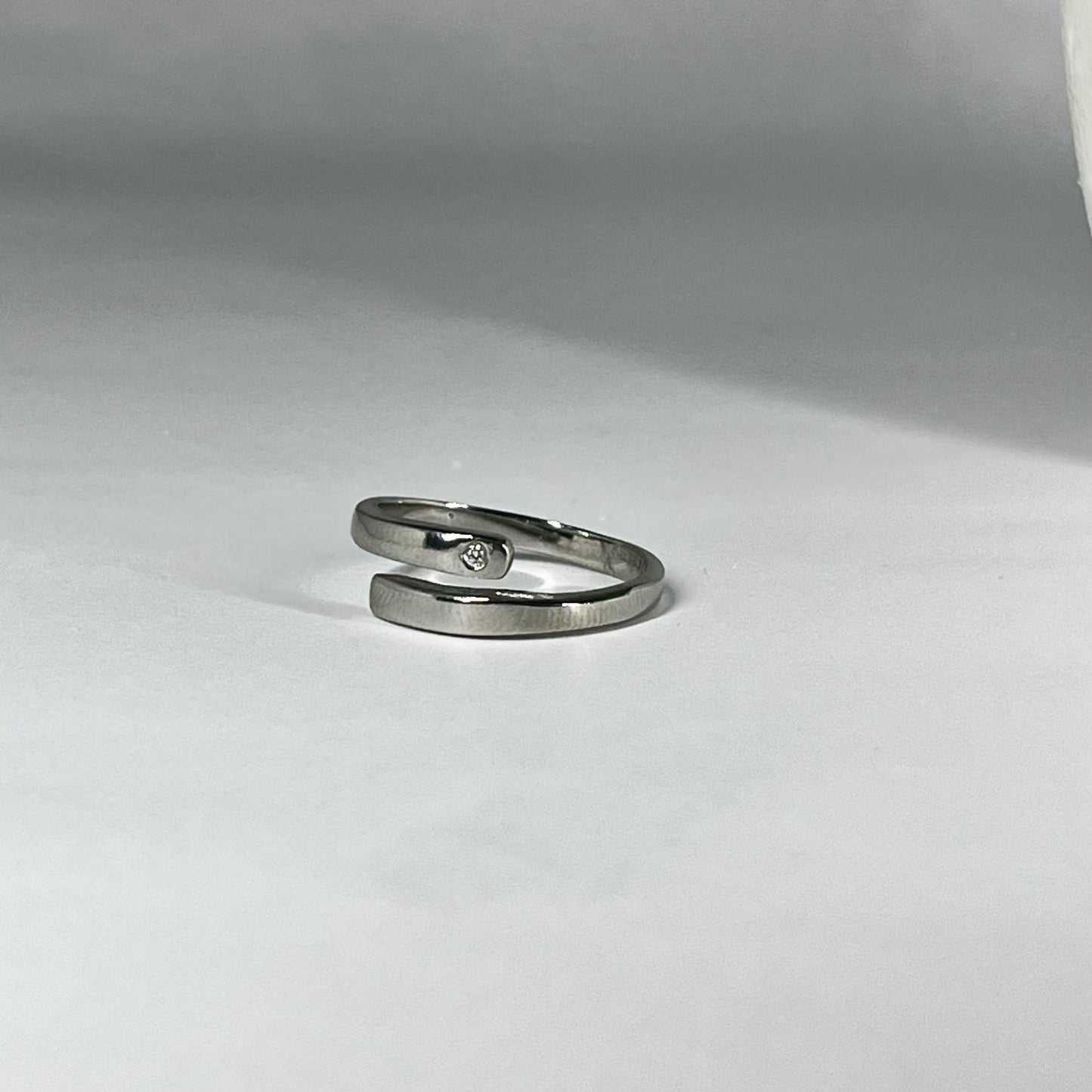 Silver Solitaire Brand Ring