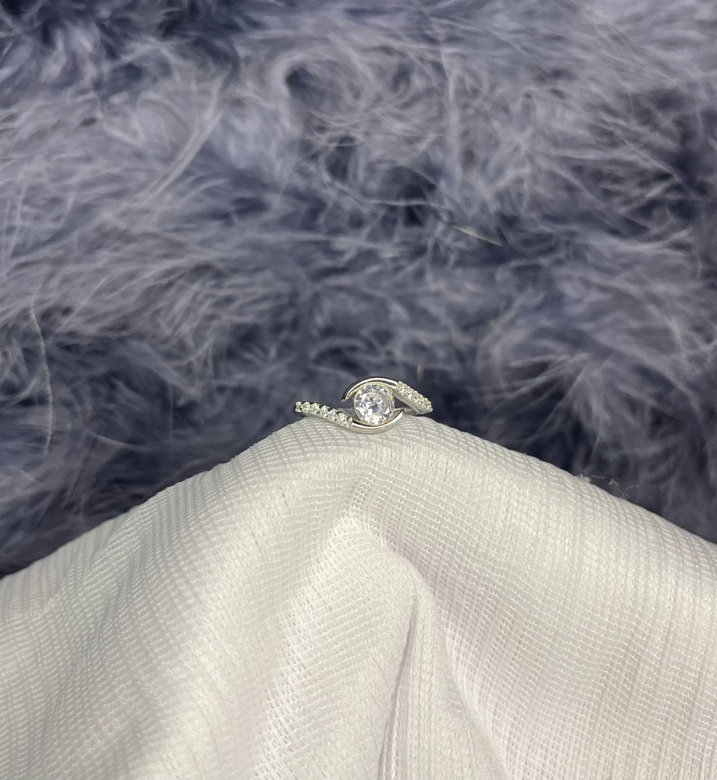 Silver Solitaire Ring