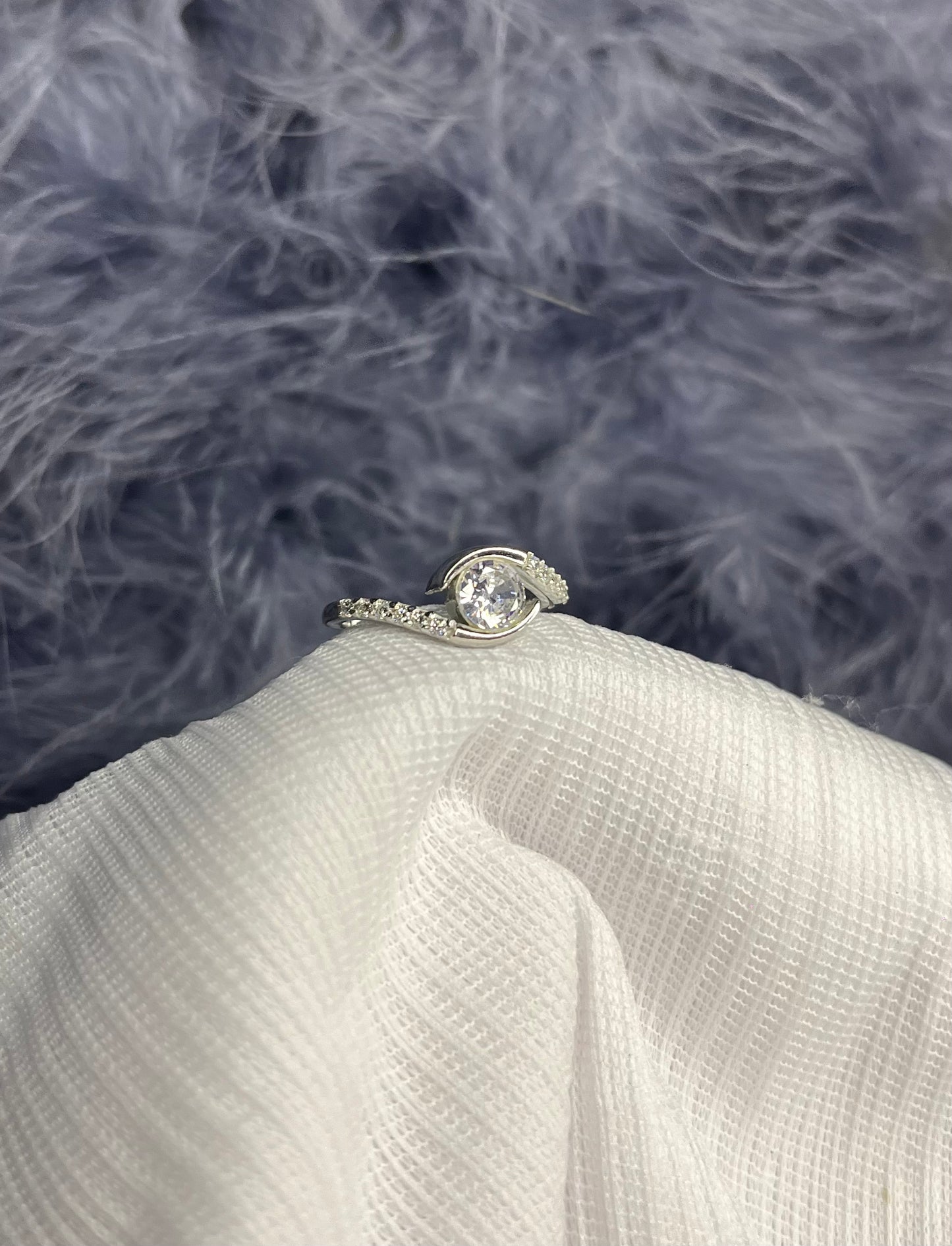 Silver Solitaire Ring