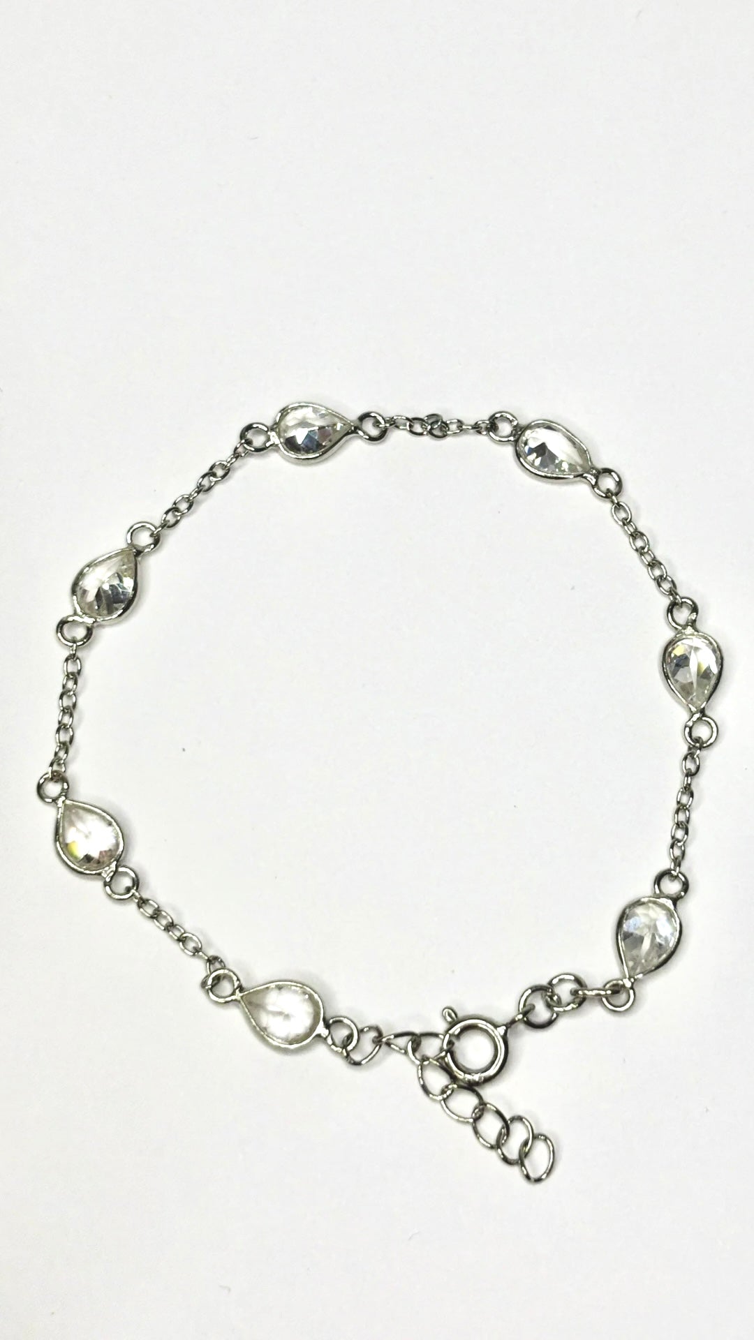Silver Pearl Drops Bracelet